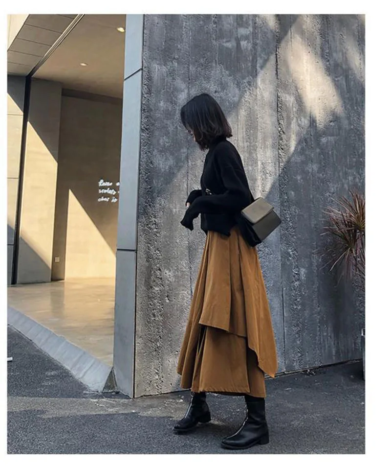 Falda de cintura alta Irregular gótica, tipo Cargo. - Image 5