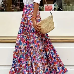 Falda larga estampada, holgadas.