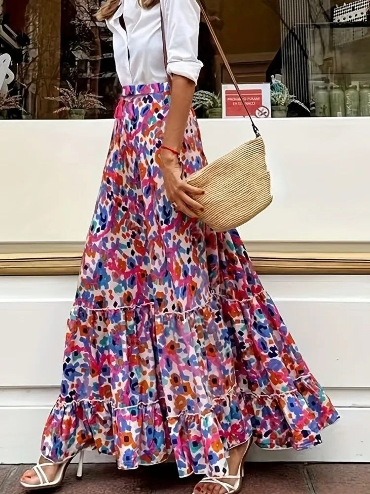 Falda larga estampada, holgadas.