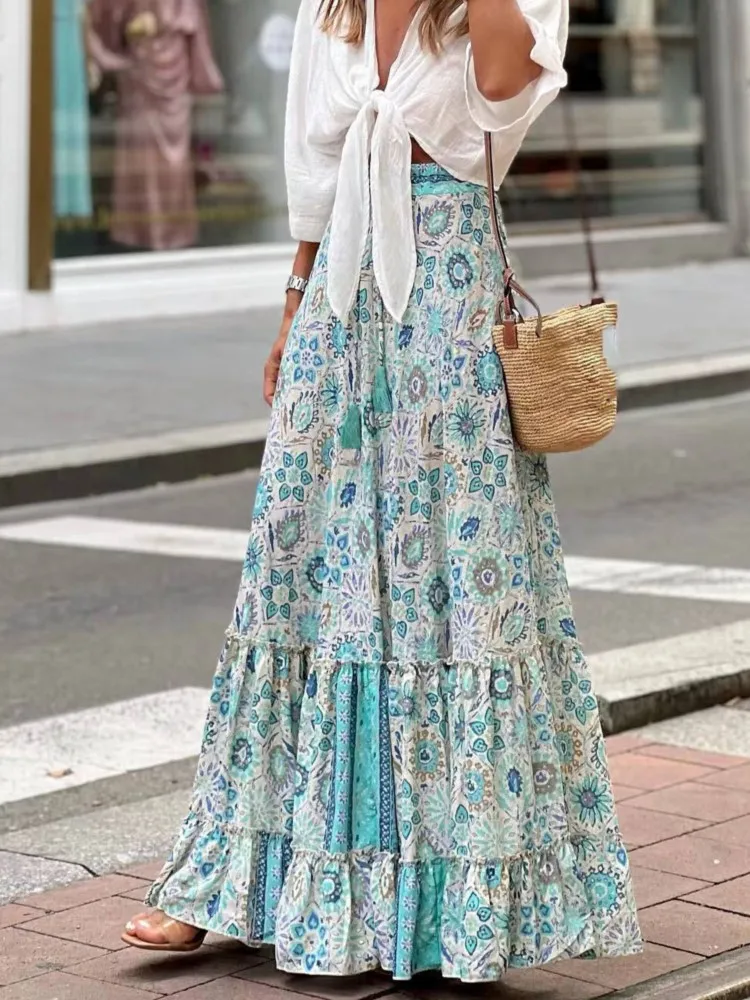 Falda larga estampada, holgadas. - Image 2