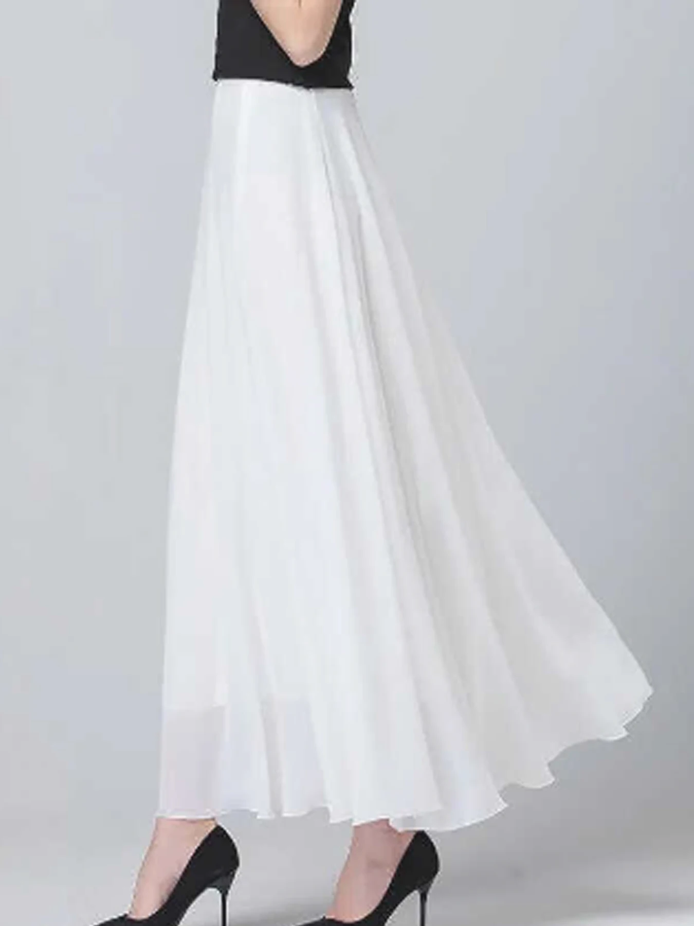 Falda de cintura alta, falda larga, vestido de baile - Image 3