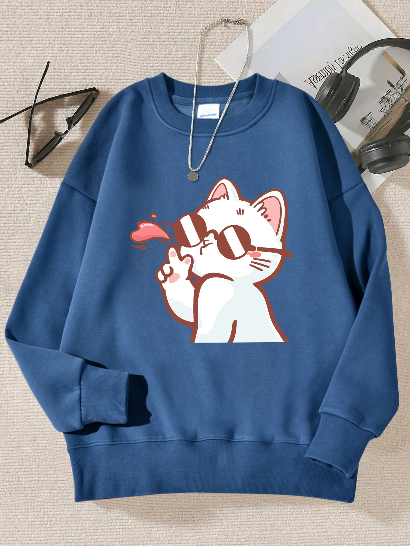 Sudadera de gato con gafas de sol. - Image 10