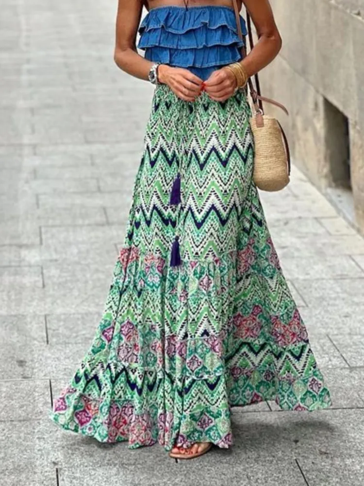 Falda larga estampada, holgadas. - Image 6