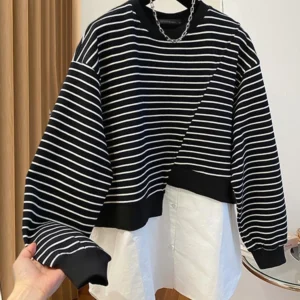 Sudaderas informales de manga larga, con cuello redondo.