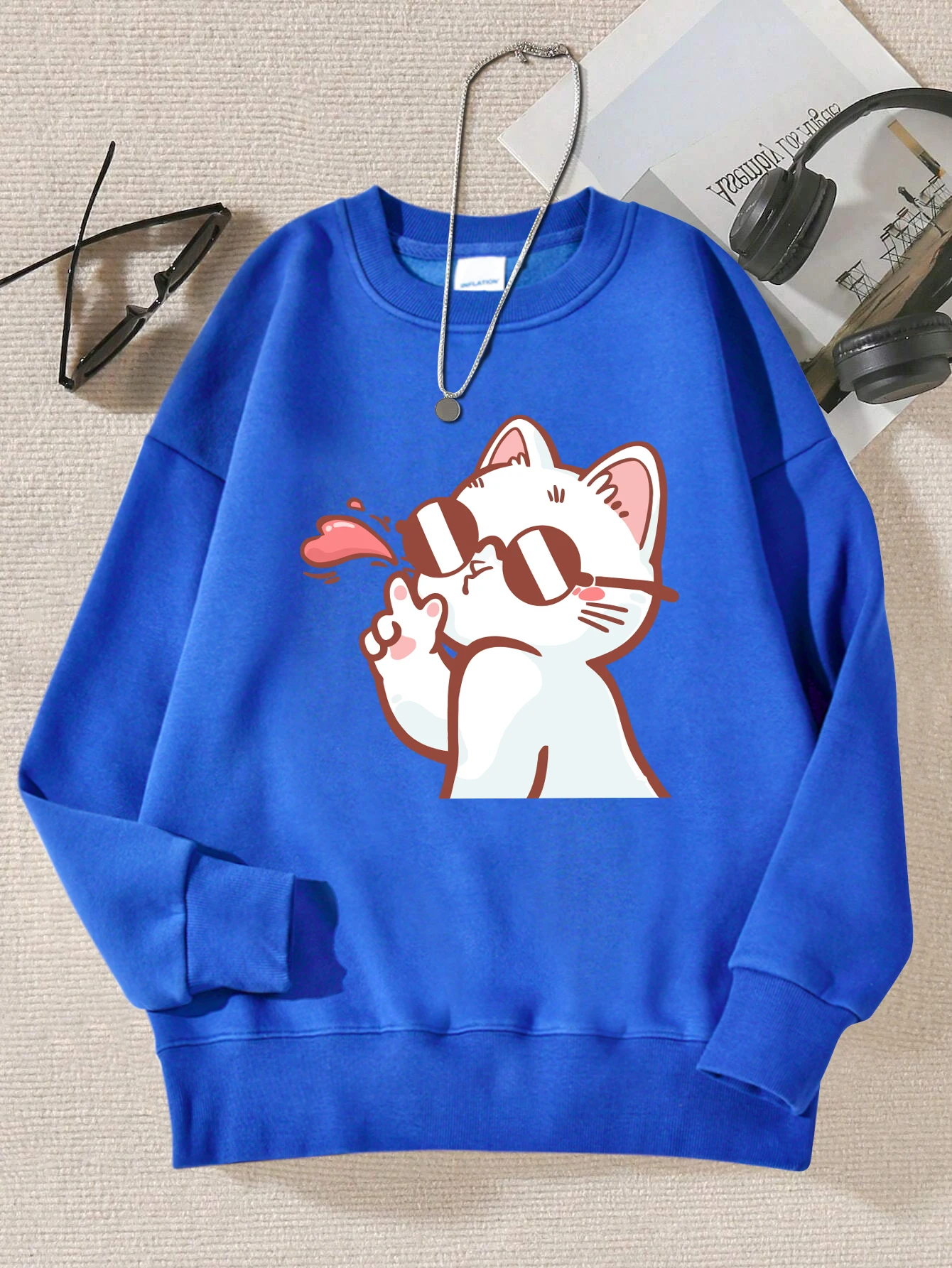 Sudadera de gato con gafas de sol. - Image 6