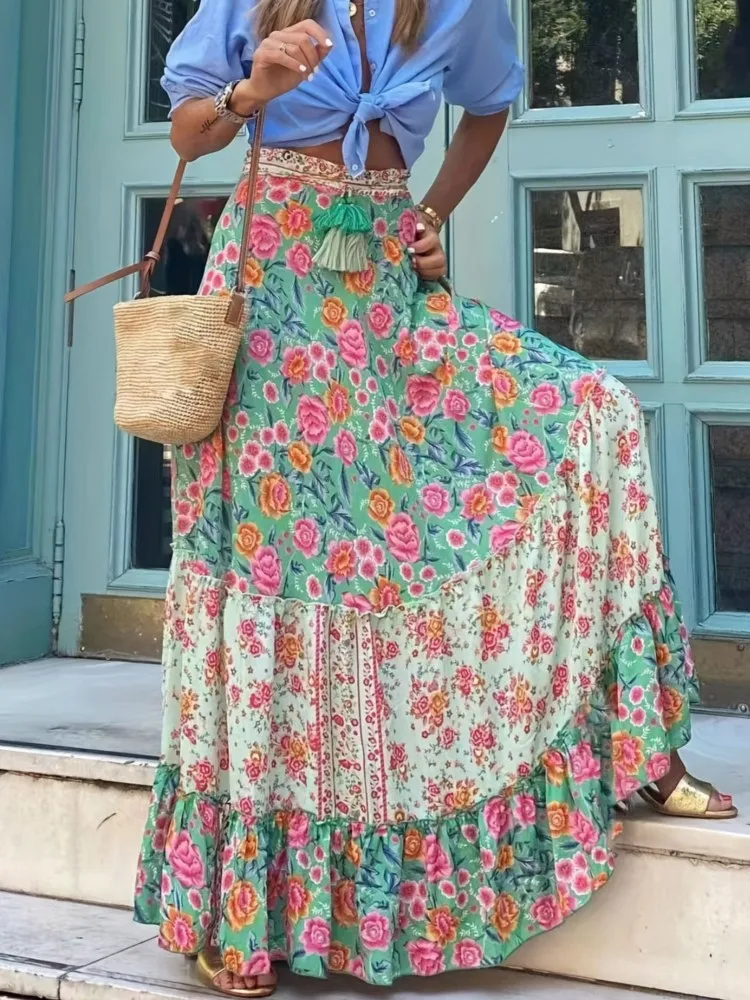 Falda larga estampada, holgadas. - Image 5