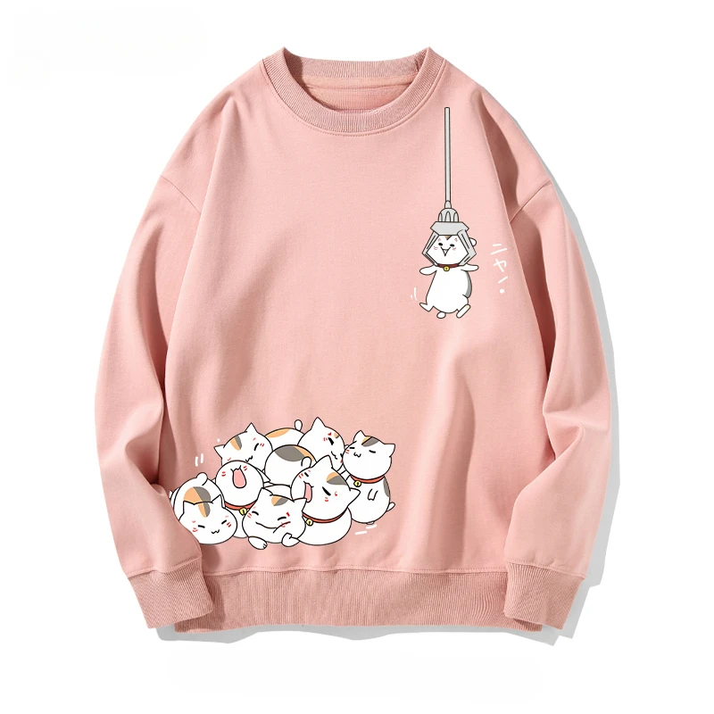 Suéter de cuello redondo, con gatos de dibujo. - Image 5