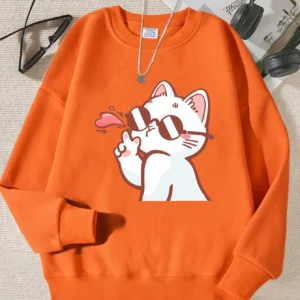 Sudadera de gato con gafas de sol.