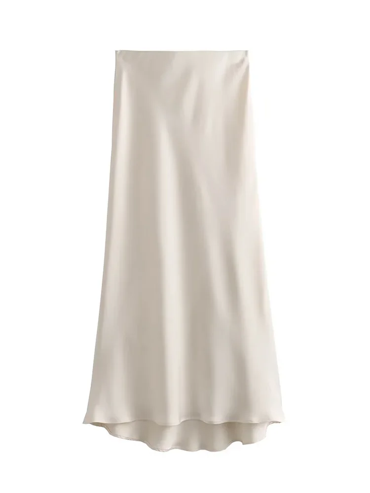 Falda de satén, largas elegantes de cintura alta. - Image 5