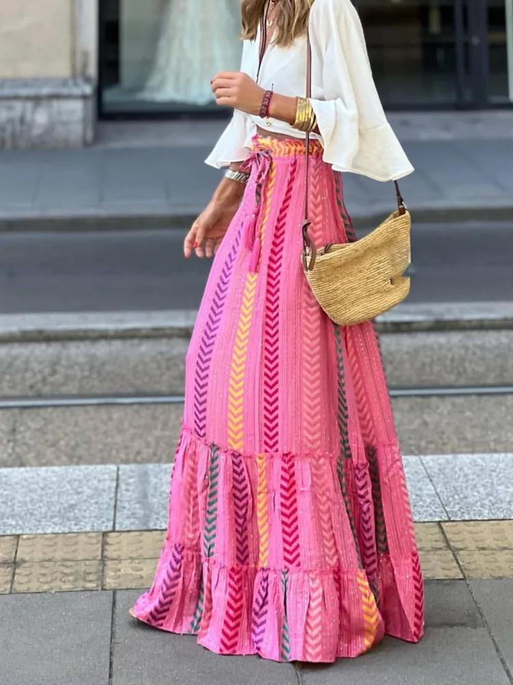 Falda larga estampada, holgadas. - Image 3