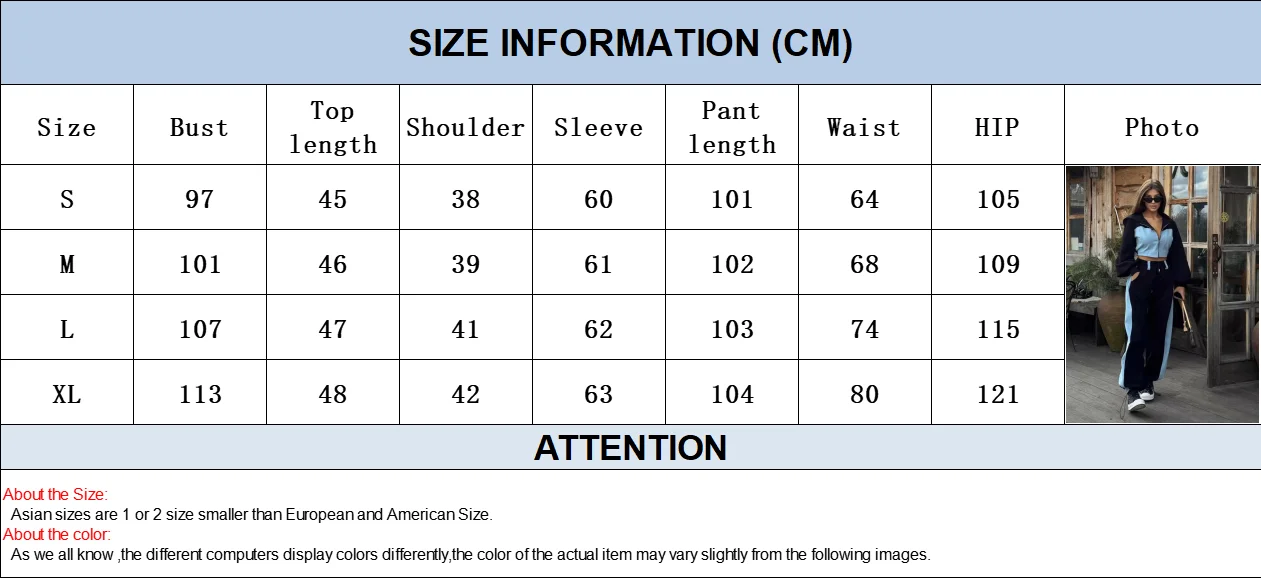 Conjuntos de 2 piezas de mezclilla sudadera con capucha, pantalones de chándal de pierna ancha. - Image 4