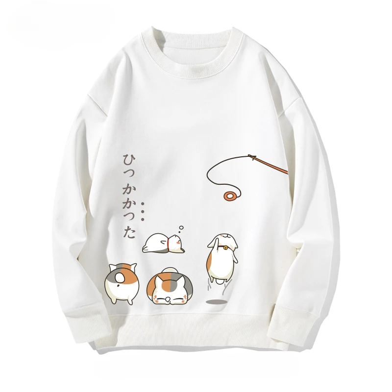 Suéter de cuello redondo, con gatos de dibujo. - Image 2