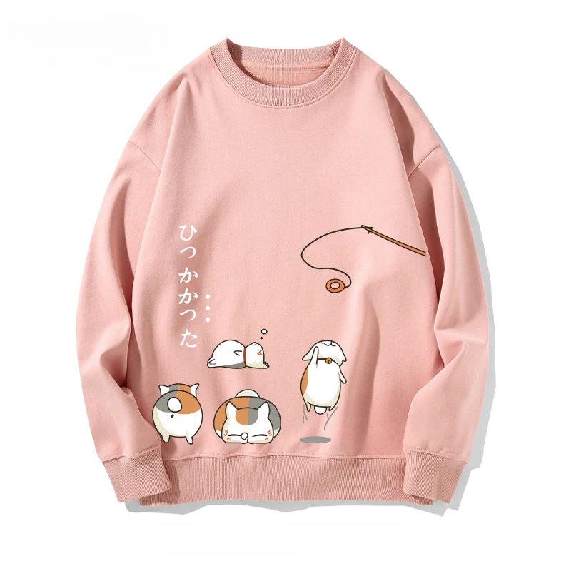 Suéter de cuello redondo, con gatos de dibujo. - Image 6