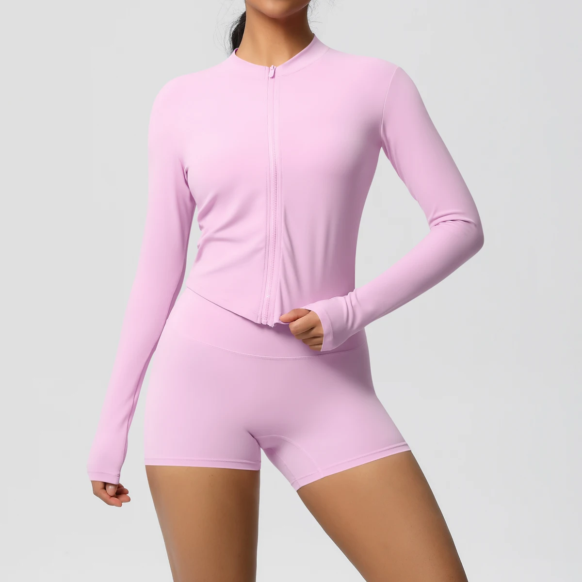 Conjunto deportivo secado rápido, pantalones cortos deportivos de cintura para mujer. - Image 14