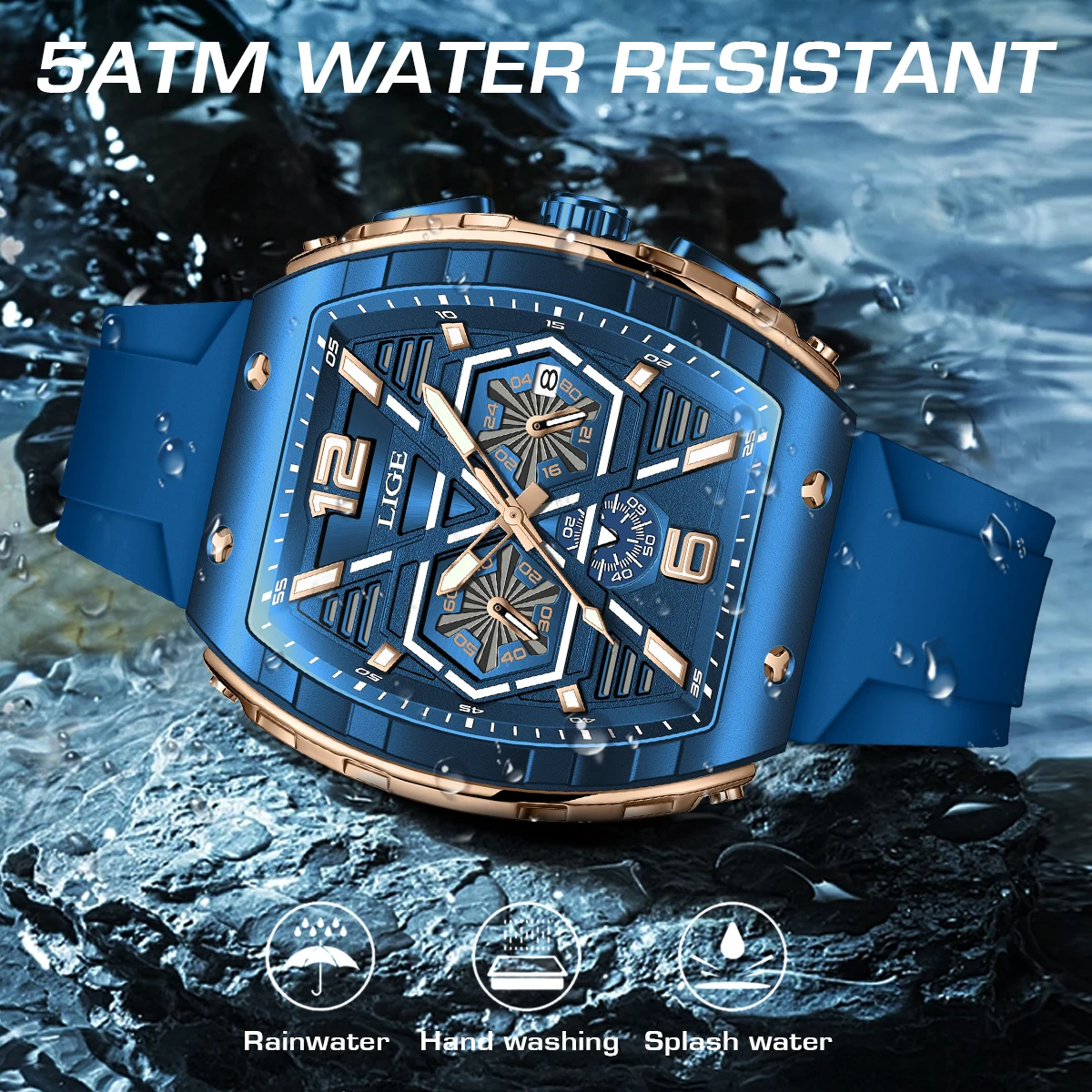 Reloj LIGE resistente al agua luminoso. - Image 2