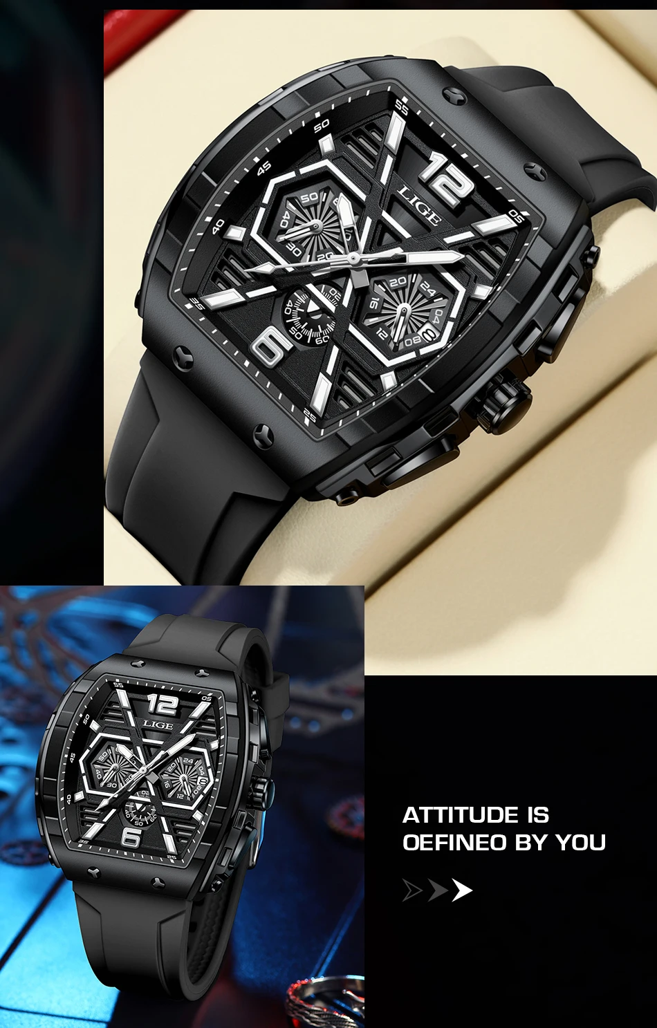 Reloj LIGE resistente al agua luminoso. - Image 12