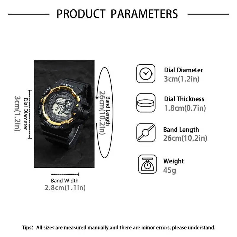 Relojes de acero, reloj deportivo Luminoso a la moda, con calendario y fecha. - Image 2