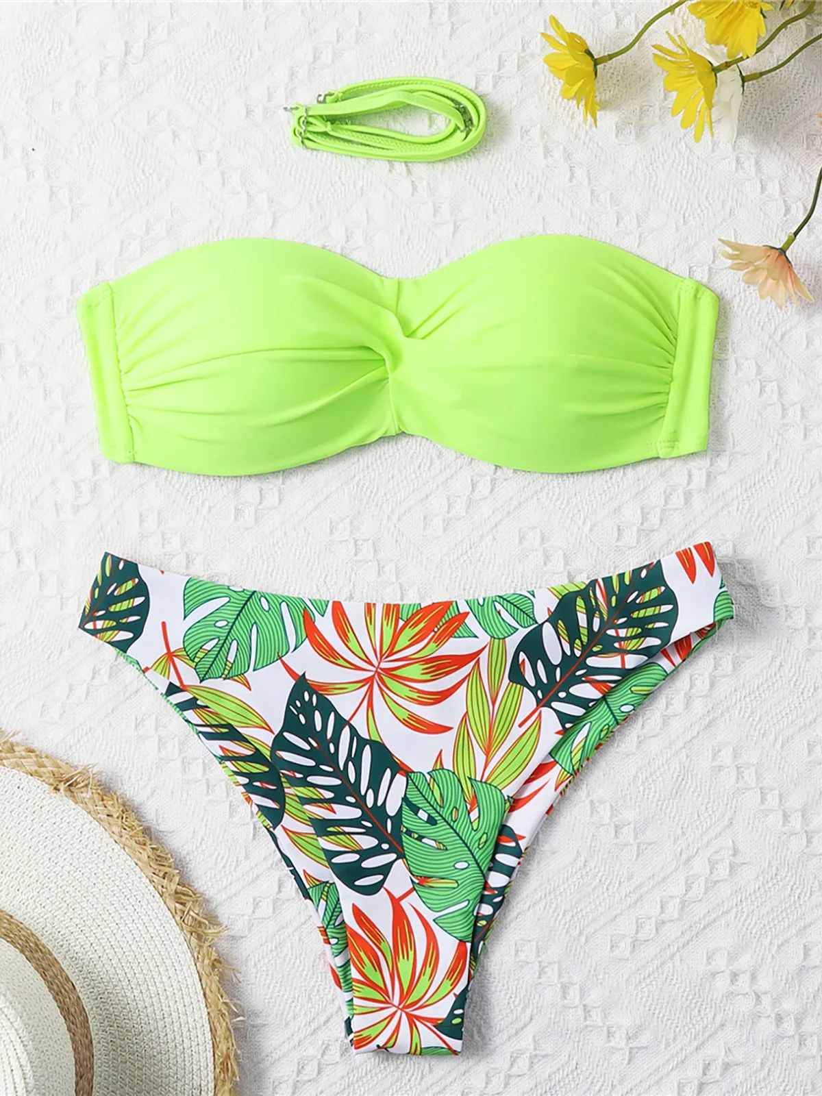 Bikini con estampado de flores con Push Up.
