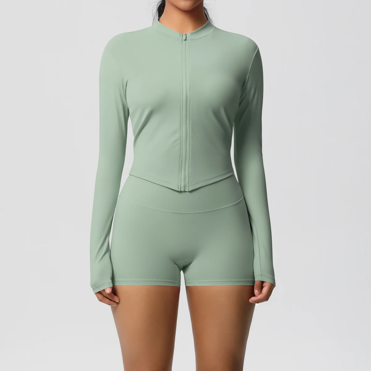 Conjunto deportivo secado rápido, pantalones cortos deportivos de cintura para mujer. - Image 8