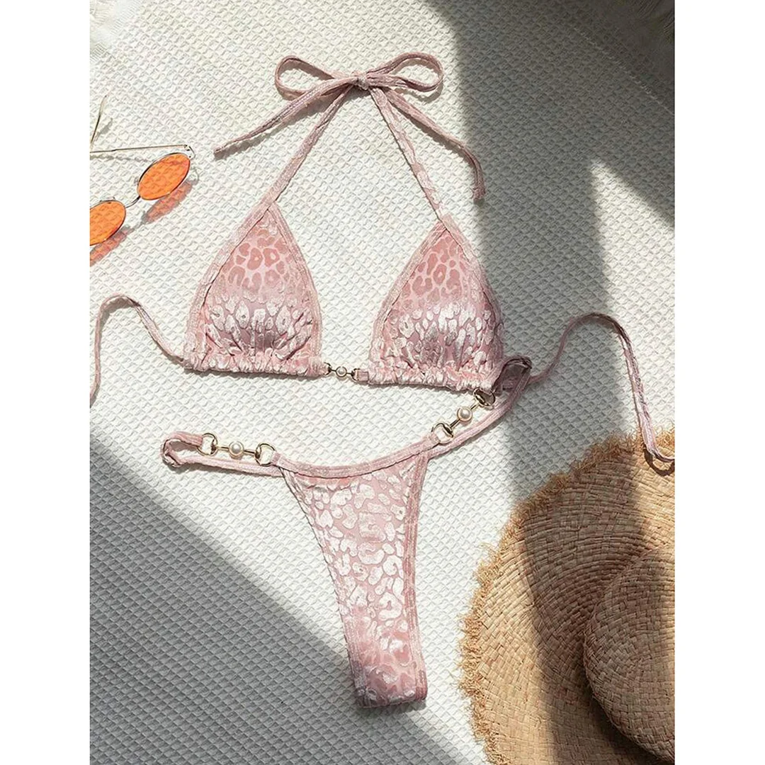 Bikini con perlas en los costados, con Tanga. - Image 4