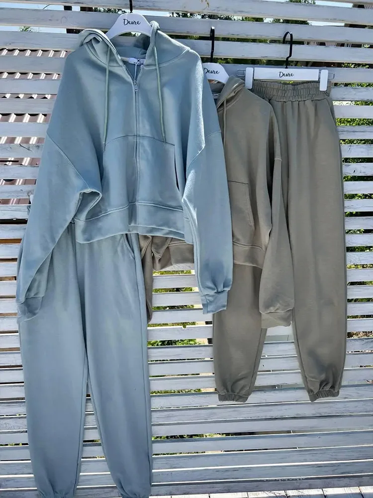 Conjunto de Sudadera con capucha, pantalones amplios cómodos. - Image 6