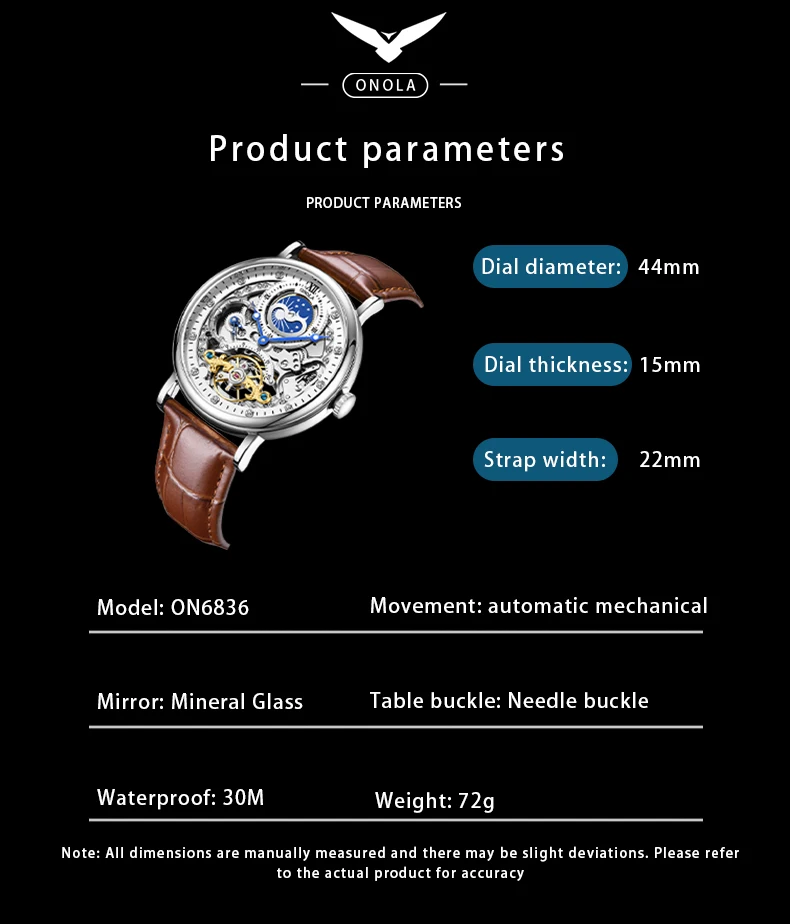 Reloj mecánico cronógrafo con zona horaria. - Image 2