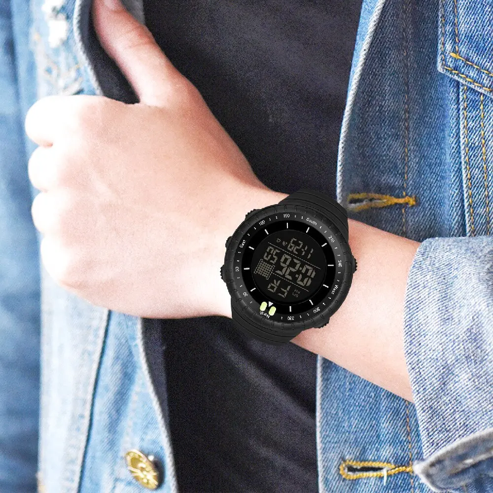 SYNOKE-reloj Digital para deportes al aire libre, multifuncional, resistente al agua, resistente a los golpes, pantalla grande, luminoso, LED, para hombre - Image 3