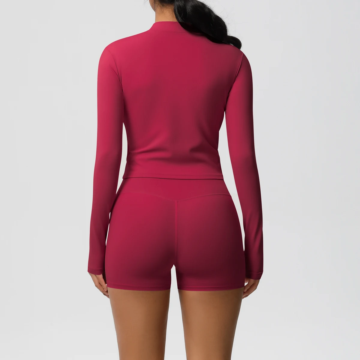 Conjunto deportivo secado rápido, pantalones cortos deportivos de cintura para mujer. - Image 3