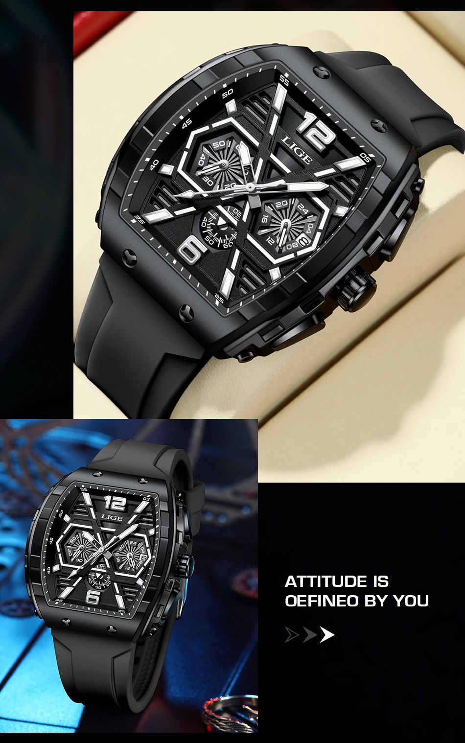 Reloj luminoso con fecha, silicona. - Image 11