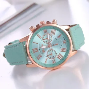 Reloj de pulsera de cuero.